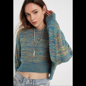 Uo Space Dye Hooded Pullover Jumper (Size:XS)